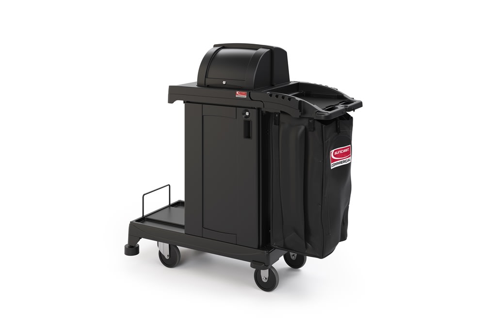 GuestSupply US | Suncast Commercial High-Security Cleaning Cart, Black